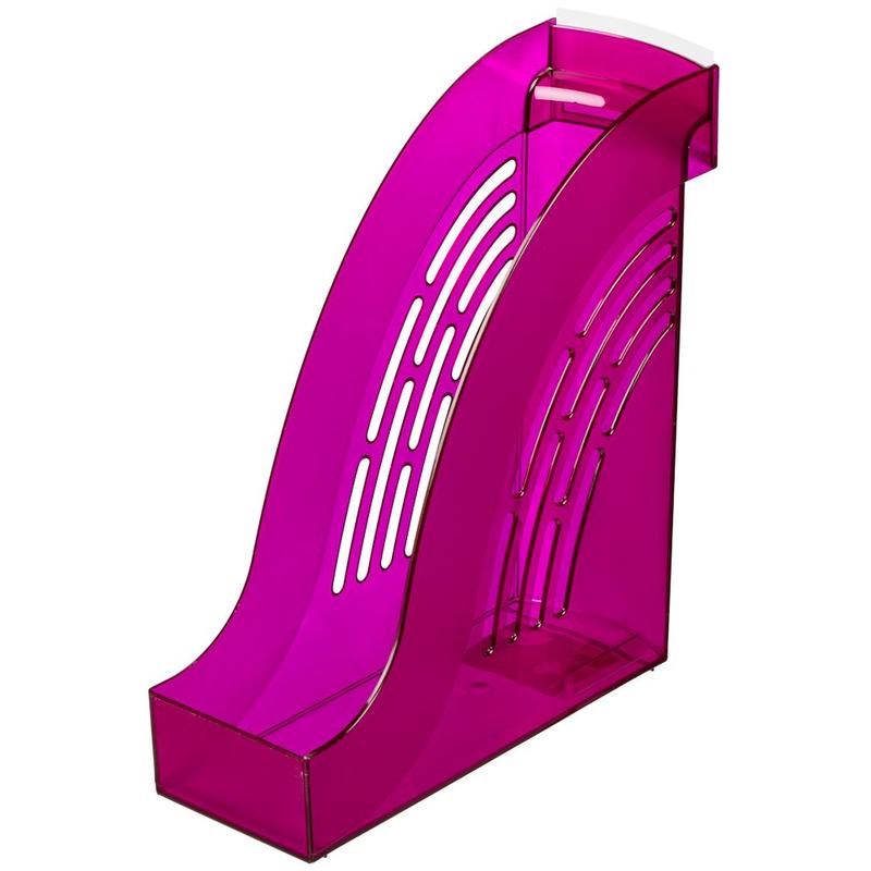 Вертикальный накопитель Attache Яркий Офис пластиковый розовый, ширина 95 мм
