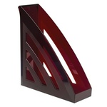 Лоток вертикальный для бумаг BRAUBERG Office style 237283, 245х90х285 мм, тонированный красный