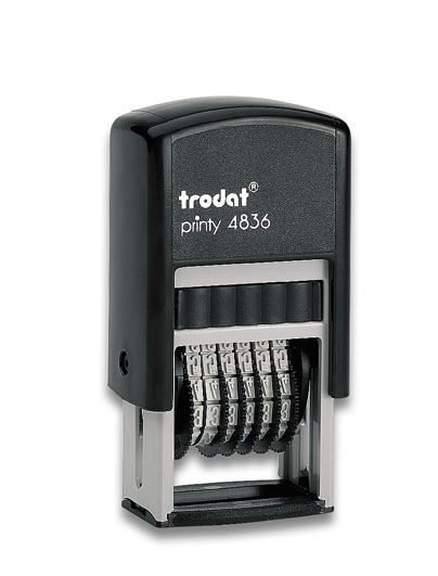Штамп-нумератор Trodat 4836, с автоматической окраской, 6 разрядный, шрифт 3,8 мм