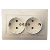 Розетка Mira двойная с заземлением, кремовая ...