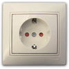 Розетка Mira одинарная с защитными шторками, кремовая ...