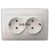 Розетка Mira двойная с заземлением, белая ...
