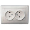 Розетка Mira двойная, белая ...