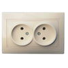 Розетка Mira двойная, кремовая ...
