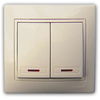 Выключатель Mira двойной с подсветкой, кремовый ...