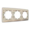 Рамка Mira тройная горизонтальная, кремовая ...