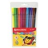 Фломастеры BRAUBERG 150681, шестигранные в полоску, 12  ...