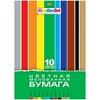 Цветная бумага мелованная A4, Hatber, 10л., 10цв., в па ...