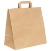 Крафт пакет бумажный 32х20х37 см, плоские ручки, плотно ...