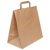 Крафт пакет бумажный 32х18х32 см, плоские ручки, плотно ...