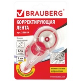 Корректирующая лента BRAUBERG 226814, 5 мм х 12 м, корпус прозрачный