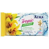 Салфетки влажные Aura &quot;Tropic coctail&quot; 6065/8136, освежающие, 15 шт