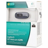 Веб-камера LOGITECH C270, 1/3 Мпикс., микрофон, USB 2.0, черная, регулируемый крепеж