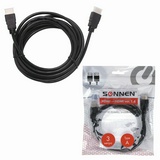 Кабель HDMI AM-AM, 3 м, SONNEN, для передачи цифрового аудио-видео, черный, 513121