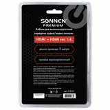 Кабель HDMI AM-AM, 3 м, SONNEN Premium, медь, для передачи аудио-видео, экранированный, 513131