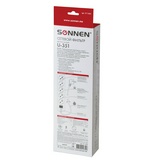 Сетевой фильтр SONNEN U-351, 5 розеток, с заземлением, выключатель, защита от перегрузок, 10 А, 1,8 м, 511424