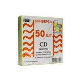 Конверты для CD 125х125 80г/м2, 4 цвета + белый 50 шт Packpost 4512