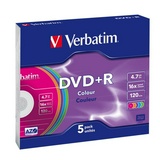 Диск Verbatim DVD+R Color43556. 4.7 Gb Slim 5 шт. упак