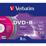 Диск Verbatim DVD+R Color43556. 4.7 Gb Slim 5 шт. упак