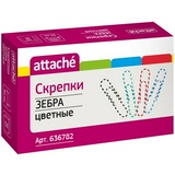 Скрепки канцелярские 50 мм Attache металлические с полимерным покрытием 50 шт. упак.