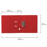 Папка-регистратор BRAUBERG 222652, с двухсторонним покрытием из ПВХ, 70 мм, красная