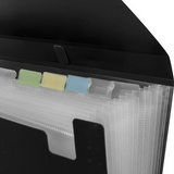 Папка-портфель пластиковая BRAUBERG 221375, А4 (332х245х35 мм), 13 отделений, фактура диагональ, черная
