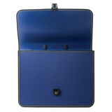 Папка-портфель пластиковая BRAUBERG КОНСУЛ 226021, А4 (370х280х120 мм), 2 отделения, фактура бисер, синий