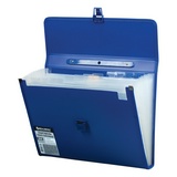 Папка-портфель пластиковая BRAUBERG 221379, А4 (332х245х35 мм), 13 отделений, синяя