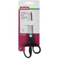 Ножницы канцелярские Attache Expert 17 см, металлические, с черными ручками без покрытия