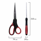 Ножницы BRAUBERG &quot;Energy&quot;, 210 мм, прорезиненные ручки, красно-черные