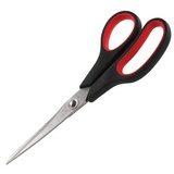 Ножницы ГВАРДИЯ Soft Grip 236928, 190 мм, резиновые вставки, чёрно-красные, 3-х сторонняя заточка