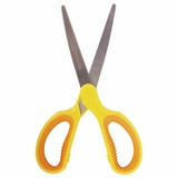 Ножницы BRAUBERG Extra 236451, 185 мм, классической формы, ребристые резиновые вставки, оранжево-желтые