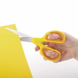 Ножницы BRAUBERG Extra 236451, 185 мм, классической формы, ребристые резиновые вставки, оранжево-желтые