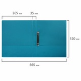 Папка на 2 кольцах BRAUBERG 228385, картон/ПВХ, 35 мм, бирюзовая, до 180 листов