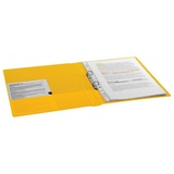 Папка на 2 кольцах BRAUBERG 228381, картон/ПВХ, 35 мм, желтая, до 180 листов