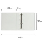 Папка на 4 кольцах с передним прозрачным карманом BRAUBERG, 65 мм, картон/ПВХ, белая, до 400 листов, 221487