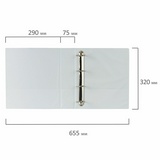 Папка на 4 кольцах с передним прозрачным карманом BRAUBERG, картон/ПВХ, 75 мм, белая, до 500 листов, 223535