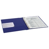 Папка на 4 кольцах BRAUBERG, картон/ПВХ, 40 мм, синяя, до 250 листов, 228392
