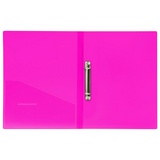 Папка на 2 кольцах BRAUBERG &quot;Neon&quot;, 25 мм, внутренний карман, неоновая розовая, до 170 листов, 0,7 мм, 227458