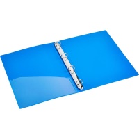 Папка пластиковая 4 кольца 25мм А4 Attache F504/07 синяя, ширина корешка 32 мм
