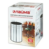 Корзина металлическая для мусора ЛАЙМА Bionic 232268, 12 л, матовая, перфорированная, несгораемая