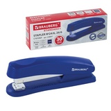 Степлер №24/6, 26/6 BRAUBERG &quot;Standard+&quot;, до 30 листов, полнозагрузочный, синий, 228607