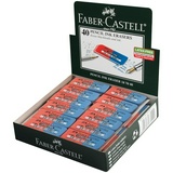 Ластик Faber-Castell Latex-Free 187040, скошенный, комбинированный, синтетический каучук, 56х20х7 мм