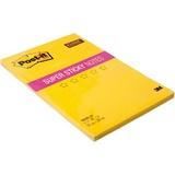 Стикеры 3M Post-it Super Sticky 1623R-SY, 150х228 мм, неон желтый, 90 л