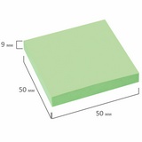 Блок самоклеящийся STAFF 127144, 50х50 мм, 100 л, зеленый