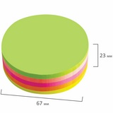 Блок самоклеящийся (стикеры), фигурный, BRAUBERG, НЕОНОВЫЙ &#34;Круг&#34;, 250 листов, 5 цветов, 126692