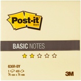 Стикеры Post-it Basic 636-BY 76х76 мм пастельные желтые 1 блок, 400 листов