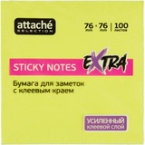 Стикеры Attache Selection Extra с клеев. краем 76х76, неон, желтый 100л