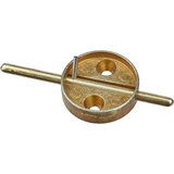 Плашка металлическая с штоком, диаметр 29 мм, латунь