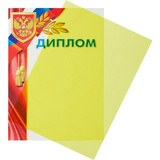 Обложки для переплета пластиковые ProMega Office желтые, тонированные, А4, 200 мкм